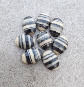Cabujón de Jaspe Zebra Ovalado con Base Plana, Piedra Preciosa Calibrada, Piedra Suelta para Fabricación de Joyas y Manualidades - Product Image 5