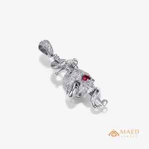 Collier pendentif en argent sterling 925 avec moissanite, design tête de serpent, bijoux de mode pour femmes et hommes, look de bijouterie fine de New York - Product Image 1