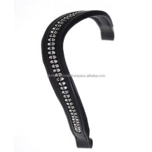 Banda acolchada para cejas de caballo de cuero con forma de onda profunda personalizada con incrustaciones de 1 Fila de cristales blancos, cadena ostentosa, banda para cejas de todos los tamaños - Product Image 1