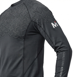 Premium <b>Athletic</b> Plus Size Long Sleeve Workout Compression Top Slim Fit Activewear 100% Cotton Rashguard Compression Shirt - Product Image 4