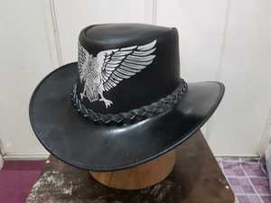 หมวกคาวบอยหนังสีดำลายกราฟิก Silver Eagle พร้อมสายถักแบบตะวันตก ปีกกว้าง เหมาะสำหรับขี่ม้าในฟาร์ม สำหรับผู้ชาย - Product Image 2