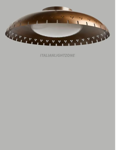 High End Mid Century Modern LED Brass Flush Mount <b>Ceiling</b> <b>Light</b> Vintage Style Dome Fixture <b>Retro</b> Metal Living Room - Product Image 3