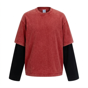 Ensemble de t-shirts boxy pour homme sur mesure 270 g/m², 100 % coton, manches longues, deux pièces, style formel, motif à motifs, qualité supérieure - Product Image 4