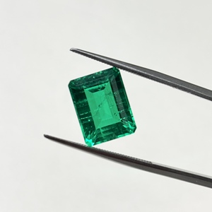 Certificado de Piedra de Esmeralda Sintética de 10x8 mm y 3 Quilates, Forma Octogonal Hidrotermal, Esmeralda Colombiana Cultivada en Laboratorio - Product Image 4
