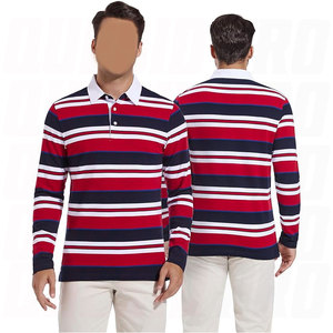 Polo de rugby vintage personnalisé haut de gamme pour homme, rayé, à manches longues, style polo de sport, vêtements de sport pour homme - Product Image 2