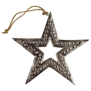 Décorations étoiles à suspendre en métal massif avec finition peinte pour la décoration intérieure et les décorations de sapin de Noël - Product Image 2