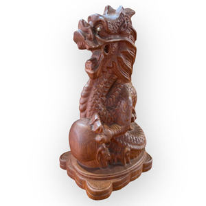 Statue de dragon moderne exquisément sculptée en bois de Huong, conçue pour l'affichage en intérieur - Product Image 3