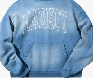 Sudadera con Capucha Oversize para Hombre, Tendencia 2026, Azul Claro, con Estampado Moderno, Algodón French Terry, Corte Regular, para Otoño - Product Image 5