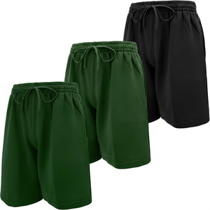 Shorts Bermuda pour Homme à Couleur Unie, Séchage Rapide, avec Cordon de Serrage, Taille Mi-Haute, en Polyester Tricoté, Couleurs Marine, Noir et Gris - Product Image 5