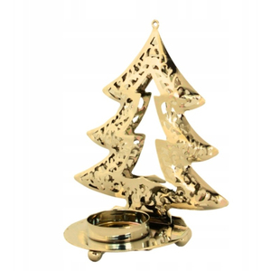 Support de bougie de Noël de luxe en métal argenté, motif renne, vente en gros, centre de table antique en aluminium en forme de traîneau de cerf - Product Image 3