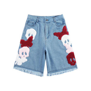 Shorts en jean décontractés pour hommes, style vintage été 2026, personnalisables, avec logo brodé, écologiques, coupe ample, style urbain, vente en gros - Product Image 1