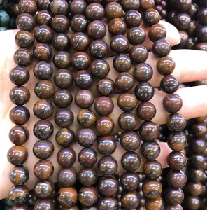 Perles rondes en œil de tigre naturel FE, 8 mm, perles en vrac pour la fabrication de bracelets, origine Inde - Product Image 3