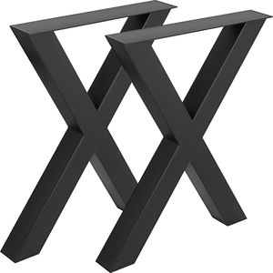 Set di 2 gambe a X per tavolo, a sezione quadrata, resistenti, da 3,1 pollici, altezza 28 pollici, larghezza 31 pollici, per tavolo da pranzo da parco - Product Image 1
