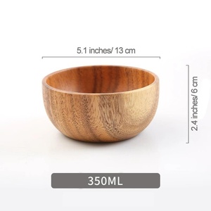 Bol en bois au design léger, bol en bois en bois massif, matériau robuste, construction solide, bois épais - Product Image 5
