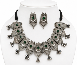 Conjunto de Collar y Pendientes de Aleación de Cobre Chapado en Oro Oxidado con Circonitas, Estilo Étnico Moderno, con Perlas, para Mujer, Regalo para Boda, Compromiso o Fiesta - Product Image 4
