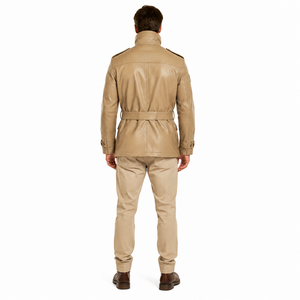 เสื้อแจ็คเก็ตหนังแกะนัปป้าแบบมินิมอลสำหรับผู้ชาย ป้องกันรังสียูวี ทรงพัฟเฟอร์ คอตั้ง ปิดด้วยซิป บุด้วยโพลีเอสเตอร์ให้อบอุ่นในฤดูหนาว - Product Image 2