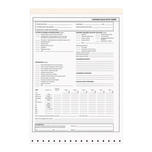 Permitido de entrada a espacios confinados Brady de 2 capas sin carbón para documentación de seguridad industrial - Product Image 2