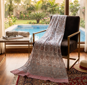 Ethnic Block Print <b>Sarong</b> Indian Cotton Beach <b>Wrap</b> Floral Boho Pareo Summer Poolside Cover Up Beachwear Cover Up Gift For Women - Product Image 1