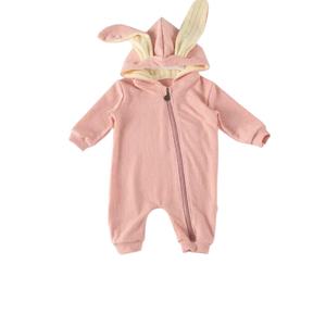 Romper de Bebé Orgánico Mimi de Alta Calidad, Unisex, para Recién Nacidos, con Cierre de Gancho y Bucle, Diseño Coreano, con Cola de Conejo Acanalada y Gorro con Orejas de Conejo 3D - Product Image 2