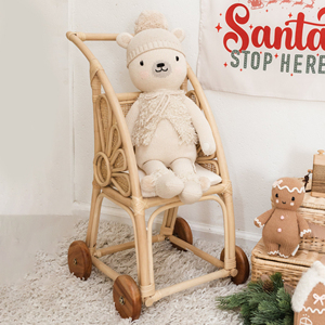 Hermosa carreta de juguete de ratán, cochecito de muñecas de la mejor calidad, carrito para muñecas de peluche. - Product Image 1