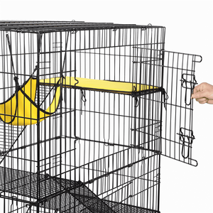Gabbia per gatti nera a 4 livelli con gabbia per animali domestici Premium amaca - Product Image 4