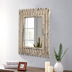 Wholesale Teak Wood Wall <b>Mirror</b> with Metal Accents - Product Image 3