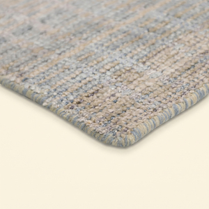 Alfombra de Lana de Pelo Grueso de Altura Media, Tejida a Mano, Antideslizante, Ecológica, Color Gris Beige con Diseño de Cuadrícula Texturizada Minimalista para Sala de Estar - Product Image 5