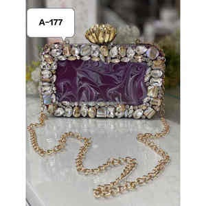Handmade Resin <b>Clutch</b> Purse With Gold Flakes Elegant Accessory For <b>Weddings</b> Events Or Formal Occasions - Product Image 2