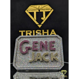 เครื่องประดับทริชา รุ่นพรีเมียม GENE JACK รูปหัวใจประดับเพชรโมอิสซาไนต์ VVS  บนตัวเรือนเงินแท้ 925  รับรองโดย GIA สไตล์ฮิปฮอป - Product Image 3