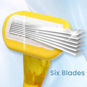 6 Blades Women Body Razor With Longer Handle Easy Shave Razor For <strong>Lady</strong> With Refills - Product Image 4