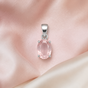 Colgante de Cuarzo Rosa con Forma Hexagonal, Estilo Hindú Religioso, Unisex - Product Image 3