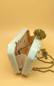 Nouvelle Pochette de Soirée en Résine de Marque, Design Premium de Haute Qualité, Anti-Vol, Doublure en Velours, Motif Pierre, Grande Capacité Téléphone, Utilisation Quotidienne - Product Image 2