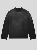 T-shirt à manches longues coupe ajustée HSI 2026 100 % coton, impression numérique sur le devant, logo personnalisé, OEM/ODM, prêt à être expédié