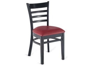 Ghế ăn khung gỗ đen bọc da PU đỏ, bền chắc, dùng cho nhà hàng, quán cà phê, khách sạn - Product Image 4