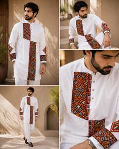 <b>Women</b> Cotton Printed Sherwani Tunic <b>Kurta</b> Ethnic Top Long Sleeve Cultural Wear Indian - Product Image 3