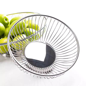 <b>Basket</b> Modern Countertop Food Storage for Fruits Vegetables Sleek Design With Sturdy Steel Construction Silver - Product Image 5