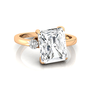 Bague de fiançailles et de mariage en or 14K/18K avec diamant solitaire de laboratoire jaune taille émeraude 8,5x6 mm, D VVS 2 carats, certifié IGI - Product Image 1