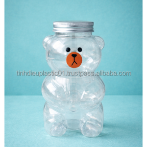High Quality 500ml PET Plastic Bear Shaped <b>Bottle</b> with 55mm Aluminum Lid Manufactured in Vietnam - Product Image 3