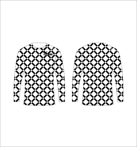 T-shirt décontracté pour homme à manches longues, col rond, imprimé à motifs géométriques, coupe classique, tissu tissé, vente en gros, OEM personnalisé - Product Image 1