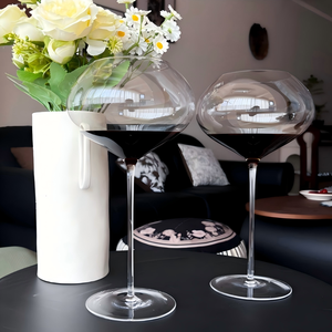 Verre à dégustation de vin ultra-fin en cristal bordeaux en forme de cœur, design moderne, verre à parfum de haute valeur, verre à vin rouge bombé - Product Image 3