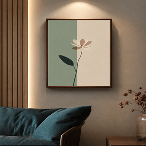 Handmade painting Minimalist Flower <b>Canvas</b> Print Wood <b>Frame</b> Digital Art Indoor Wall Decoration - Product Image 4