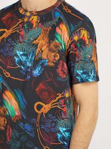เสื้อยืดผู้ชายลายกราฟิกนามธรรม พิมพ์ลายแบบซับลิเมชั่น แขนสั้น คอกลม ทรงปกติ ผ้าถัก 100% สไตล์สตรีทแวร์ - Product Image 4