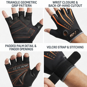 Durable Weightlifting <b>Gloves</b> with Wrist Wrap Support Padded Palm Grip for Gym Workout Fitness Non-slip Training Bodybuilding - Product Image 6