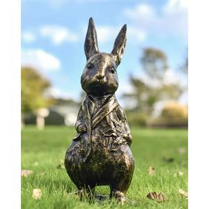Ground Mount Bronze Rabbit Sculpture Metal Crafts <b>Easter</b> Decoration Handmade Vintage Bunnies <b>Ornament</b> - Product Image 2