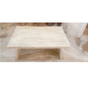 Contemporary Handmade Wooden <b>Coffee</b> <b>Table</b> <b>White</b> Antique Taper Leg Broad Strong for Home Cafe Garden Custom Finish Sizes - Product Image 1