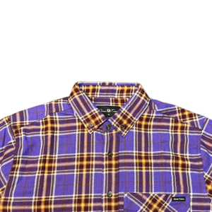 Camisa de Franela a Cuadros Ligera Personalizada 100% Algodón Antiarrugas para Otoño, Camisa a Cuadros Morada para Hombre, Camisa de Leñador - Product Image 5