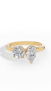 Anillo Premium Toi Et Moi con Diamantes Cultivados en Laboratorio, Corte Pera y Redondo, Oro de 14K, Venta al Por Mayor, Fabricante y Proveedor de Joyería Fina OEM - Product Image 5