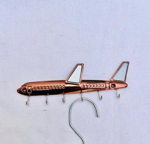 Porte-clés mural en forme d'avion, support décoratif de style aviation, organisateur de crochets pour l'entrée de la maison, le bureau, rangement de clés, durable - Product Image 1