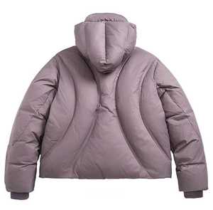Blouson matelassé en polaire pour homme, motif patchwork à carreaux, fermeture éclair sur le devant, coupe-vent, vêtement d'extérieur décontracté pour l'hiver, rembourrage épais en polyester - Product Image 2