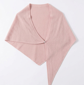 French-style Daily Small Neck Cover Scarves Travel Outer <b>Cape</b> Fashion Plain Color Hollow-out Knitted Triangular Shawls for <b>Women</b> - Product Image 4
